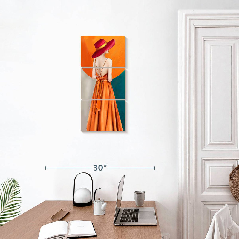 Magnifique orange, H 27 po x l 12 po