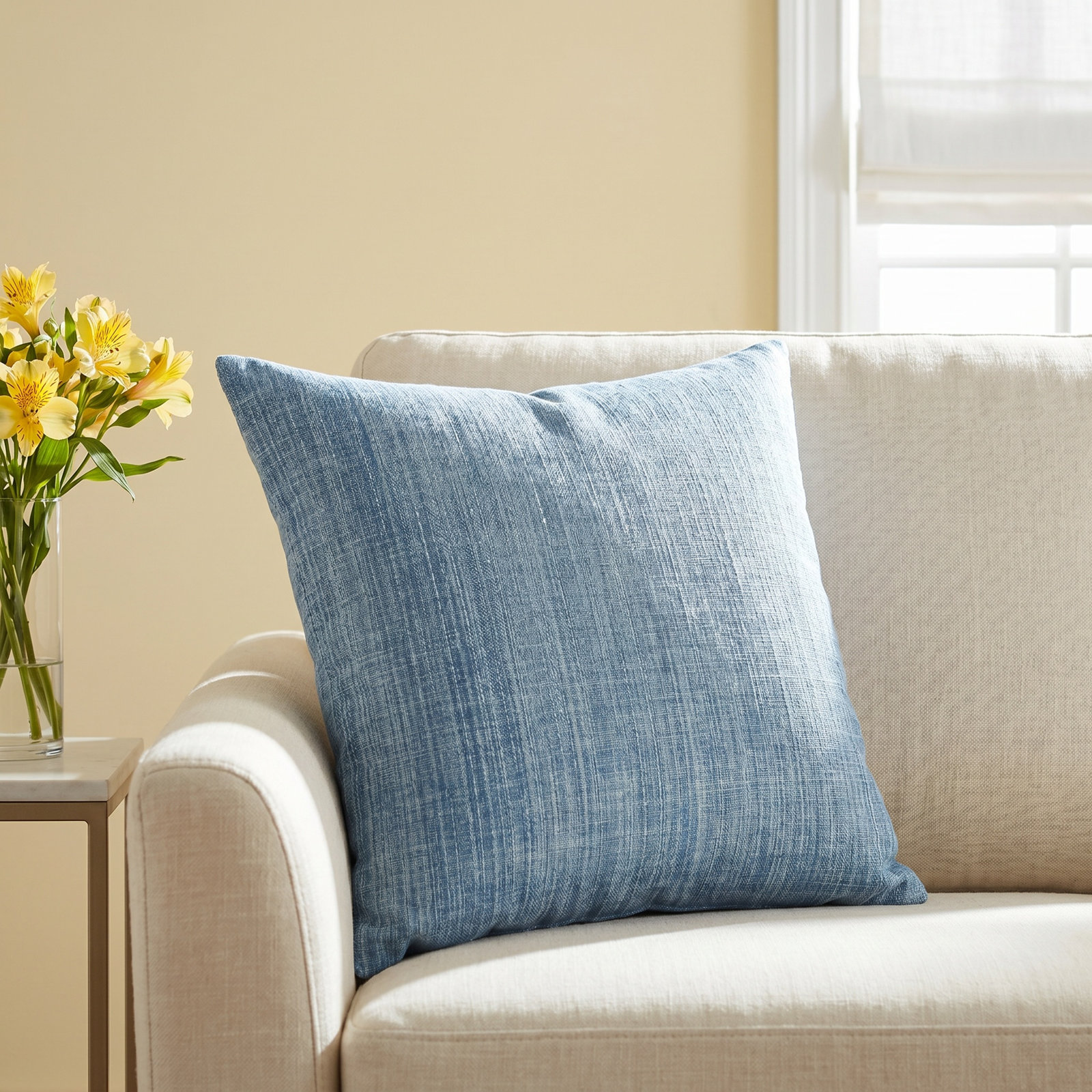 Mabel 22" x 22" Cotton Pillow Cover, Down Fill