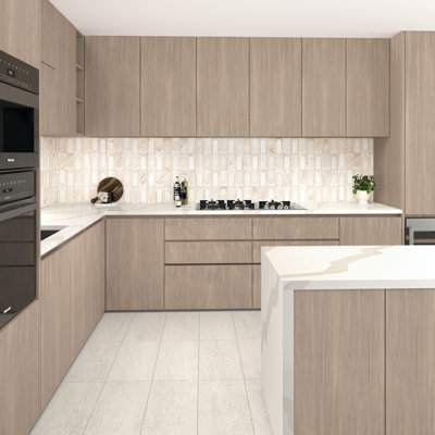 Daltile Perfit Mosaix Natural Stone Capsule Mosaic in Polished Namaste & Thassos