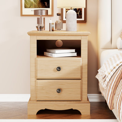 Vintage End Table With 2 Drawers And Charging Station by Charlton Home
