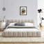 Structure de lit tapissier grand format avec tissu épais, lit plateforme grand format en chenille avec tête de lit et structure solide-30269595