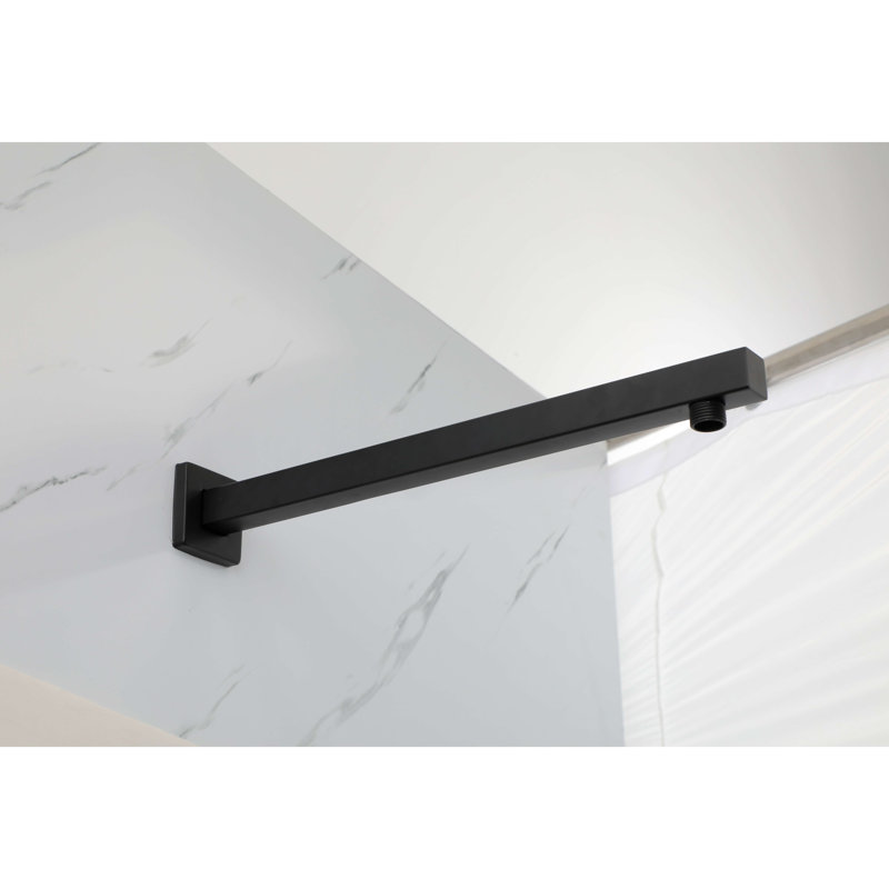 Bras de douche mural 16 "avec bride, Noir mat