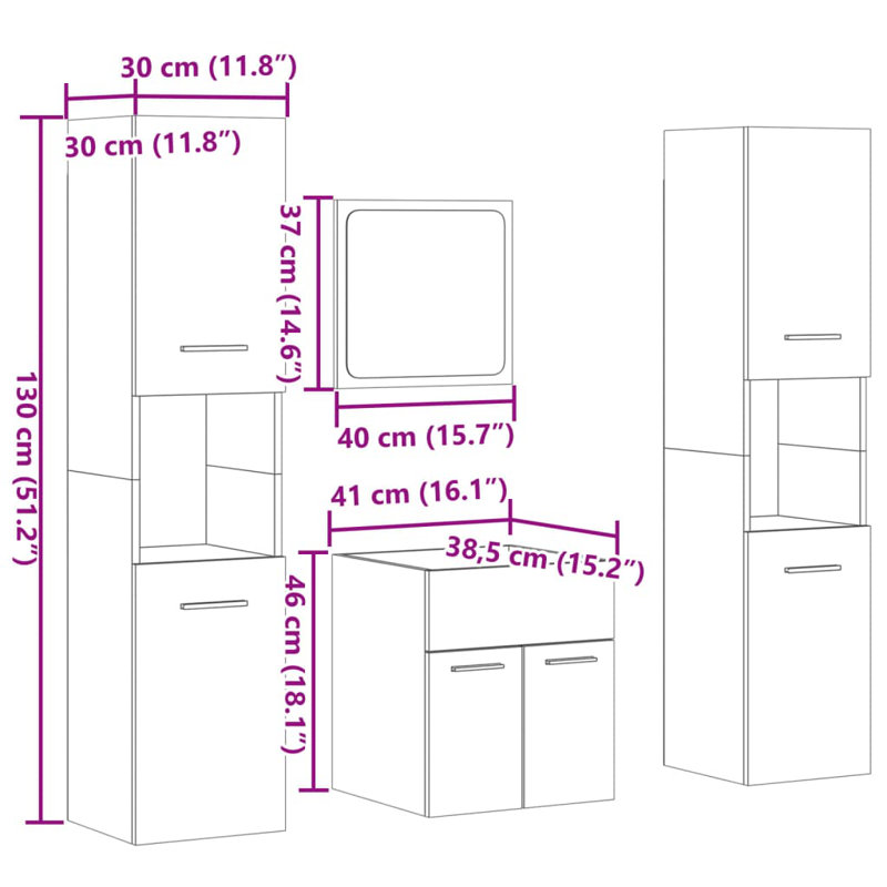 26-2 Bathroom Storage, Concrete grey
