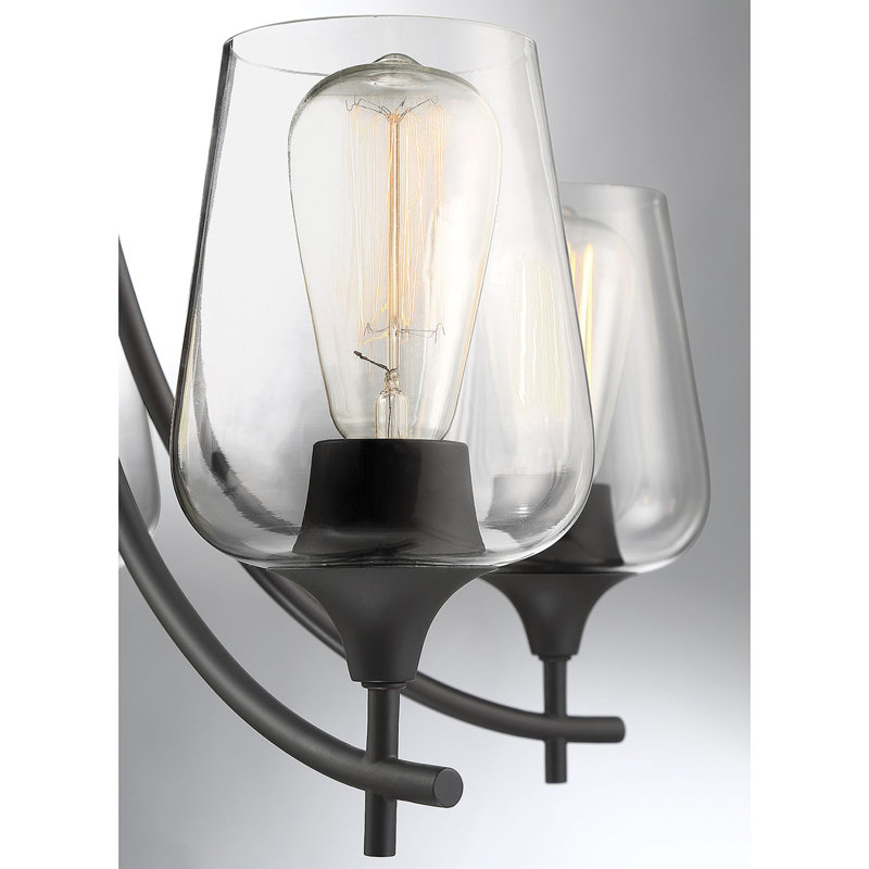 Breena 5 - Light Shaded Classic Chandelier in English Bronze, English Bronze, Clear