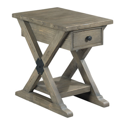 Gerke Solid Wood End Table with Storage