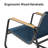 3 Piece Outdoor Patio Set with PVC-coated polyester Rocking Chairs and Solid Wood Armrests-684377486