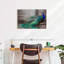 Élégant paon bleu sur toile-2048854472