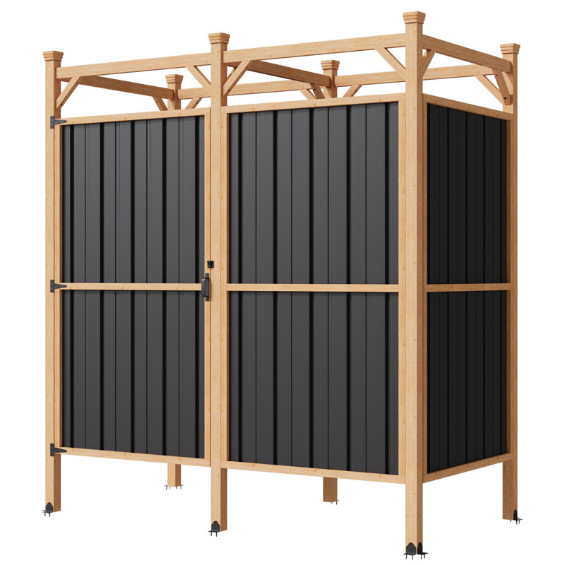 78.54' H X 75.20' W X 38.58' L Outside Shower Enclosure Kit, Shower Stall With Hooks & Shelves, Vinyl Shower Kit For Pool Shower, Outdoor Changing Room, Beach Shower