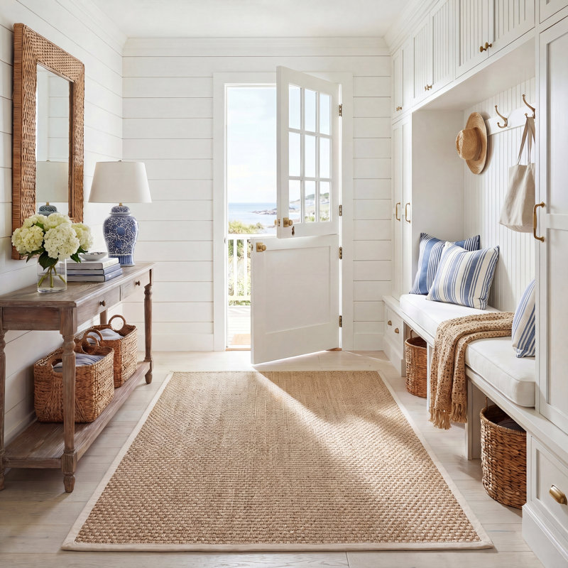 Tapis en fibres naturelles de ruppie maritime Dollard, Rond 11 pi
