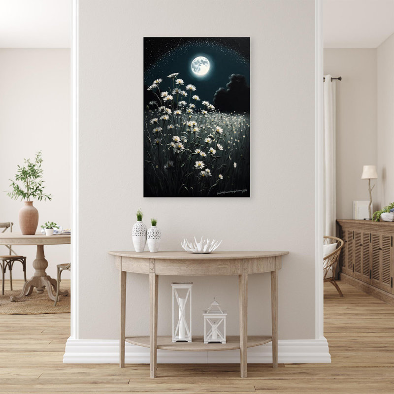 «Daisies Under the Mooonlight», impression sur toile tendue, H 14 po x l 11 po x P 1,25 po