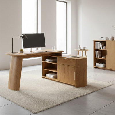 Bureau d'écriture en L avec armoire de rangement Slash 59,05 "