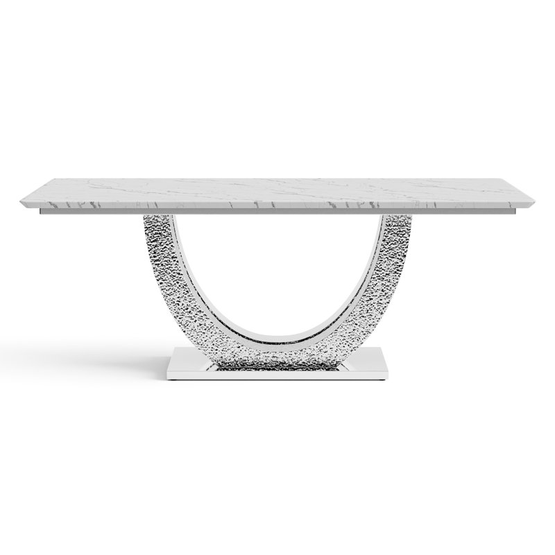 Table de salle à manger Demby, Argent argent