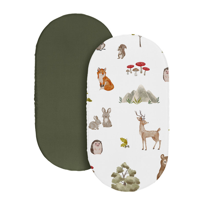 Ensemble de 2 draps-housse pour bébé landau Watercolor Woodland Forest par Sweet Jojo Designs