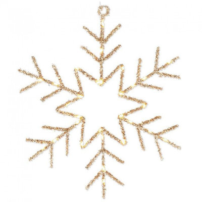 Tinsel Snowflake With 30 Micro Led