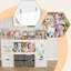 Rangement pour jouets de 61 po, bibliothèques pour enfants avec rangement pour animaux en peluche, 2 tiroirs mobiles, 4 bacs de rangement et 2 planches à dessin magnétiques, bibliothèque Montessori pour chambre d'enfant, salle de jeux, chambre à coucher, blanc-122513664