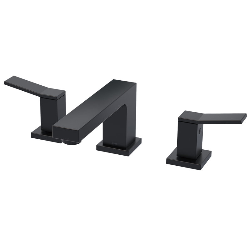 Avian Widespread Bathroom Faucet with Drain Assembly, Satin Black