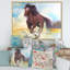 Cheval brun galopant - peinture sur toile-67417826-67417827