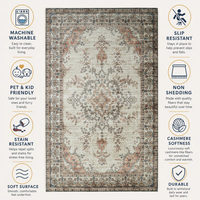 Arvada Rectangle Oriental Shaggy Area Rug