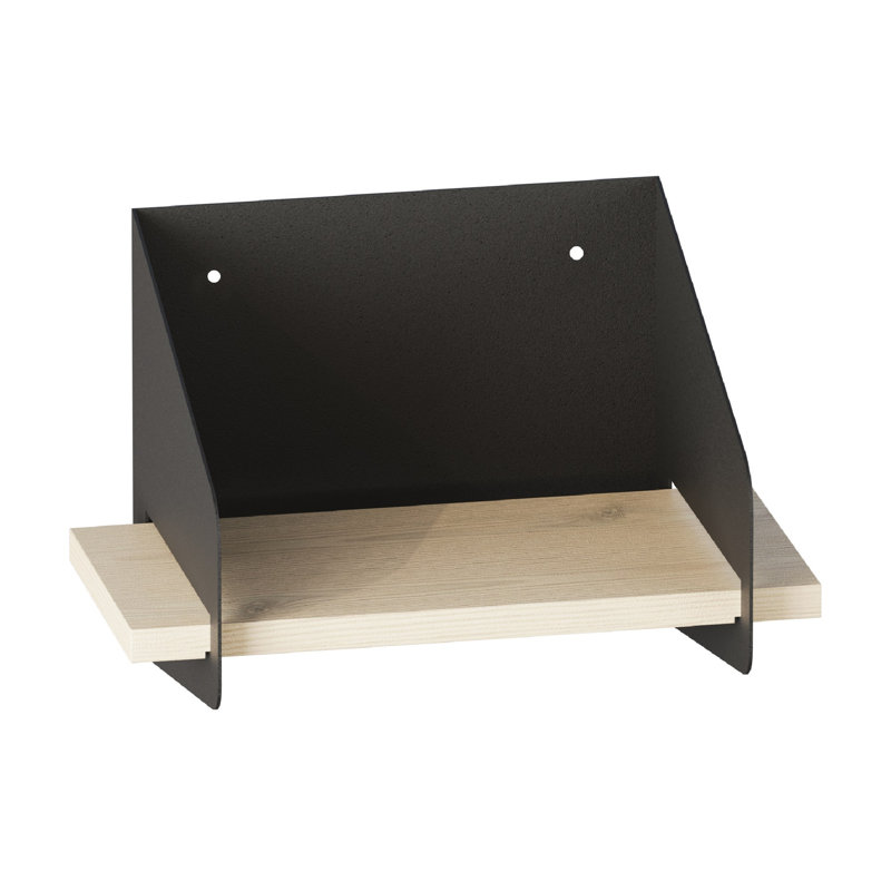 Locelso 100% WOODEN Floating Shelf, 20cm H x 30cm W x 19cm D, Black