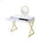Coleen  & Gold Finish Vanity Desk W/Mirror & Jewelry Tray