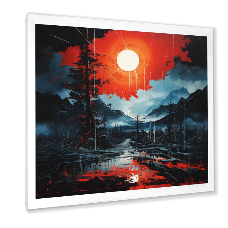 «Dramatic Lightning Nights III», reproduction sur toile, Cadre photo blanc, H 16 po x l 16 po x P 1 po