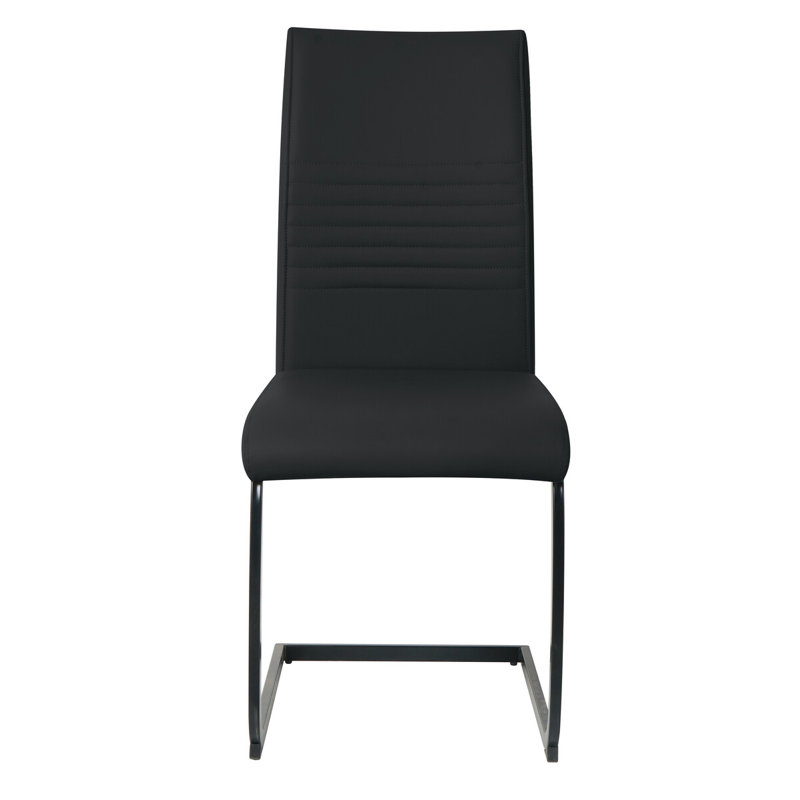 Stuhl 47cm H Upholstered Metal Cantilever Chair, Black