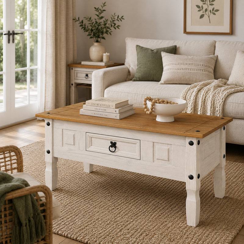 Solid Wood Coffee Table with Storage