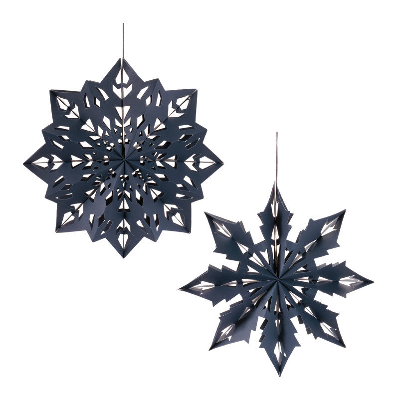 Ensemble de 6 ornements en papier flocon de neige