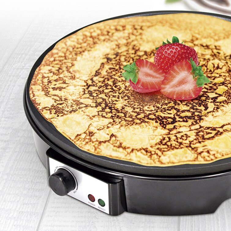 OVENTE Electric Crepe Maker and Pancake Griddle Cooktop with 12
