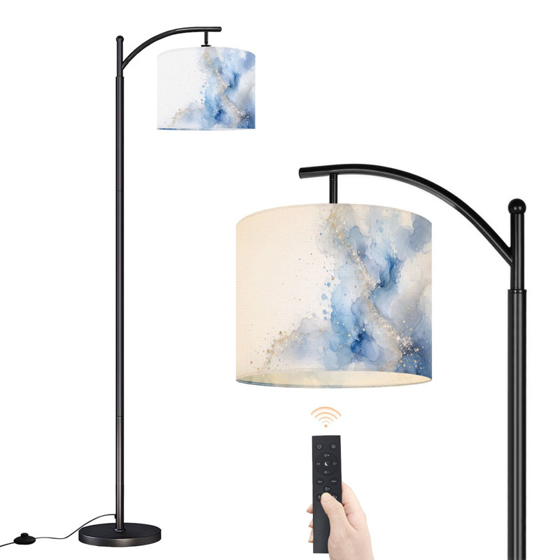 Lampe sur pied à arc avec abat-jour réglable Alcochid
