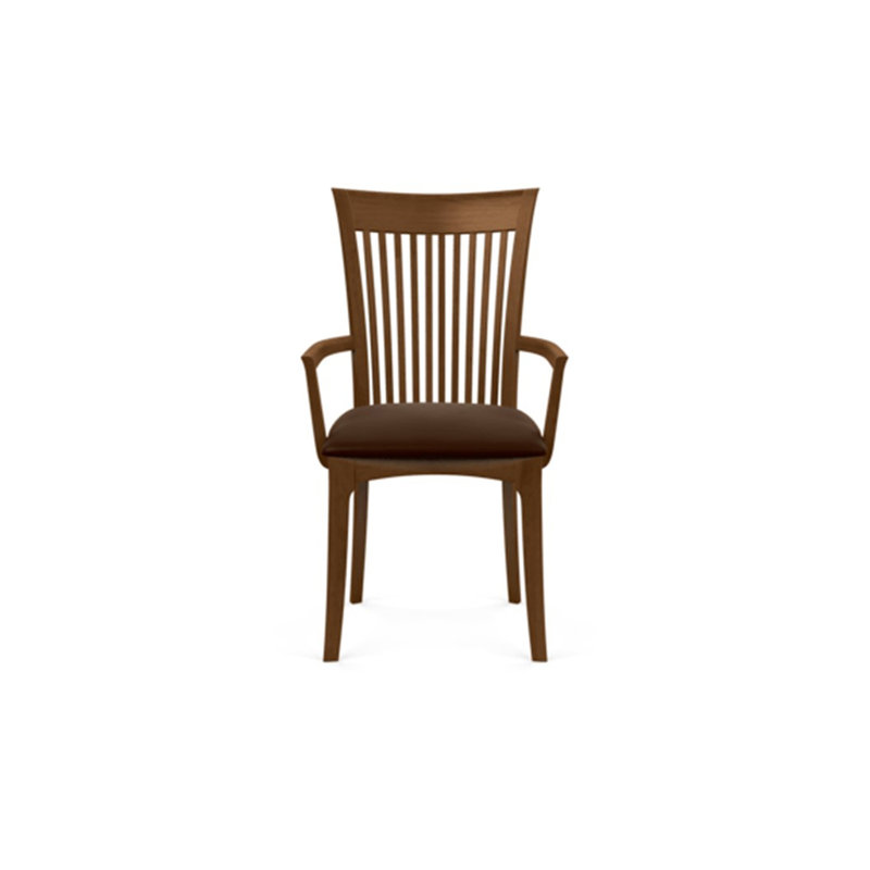 Sarah 19.25'' H Upholstered Armchair, Saddle Cherry, Coffee Leather