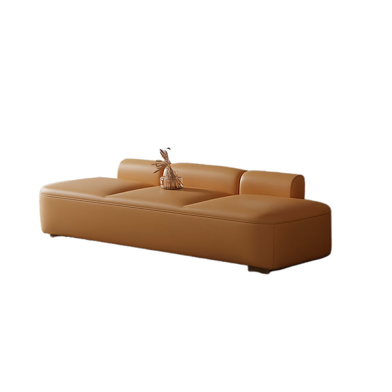 Banc de bout de lit en similicuir Minimalist, Orange