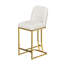 2 chaises de bar modernes - blanches et dorées, confortables et élégantes. Matériaux durables. Polyvalent à des fins diverses. Facile à nettoyer. Glissez. Fauteuil compact avec 2 tabourets de salle à manger blancs. Fabriqué