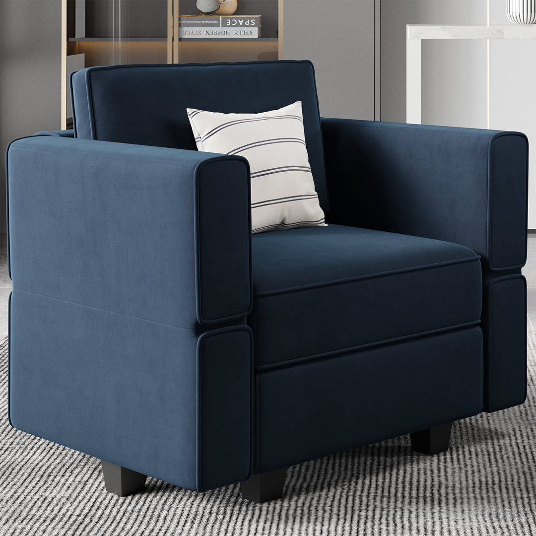 Nakash Velvet Upholstered Single Armchair with Storage, for Apartment bedroom livingroom study room anywhere need Inbox Zero Body 