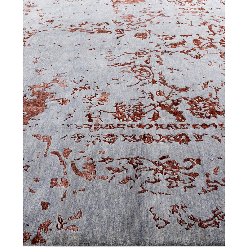 One-of-a-Kind Rectangle 8'4" X 10'2" Area Rug Grey/Red