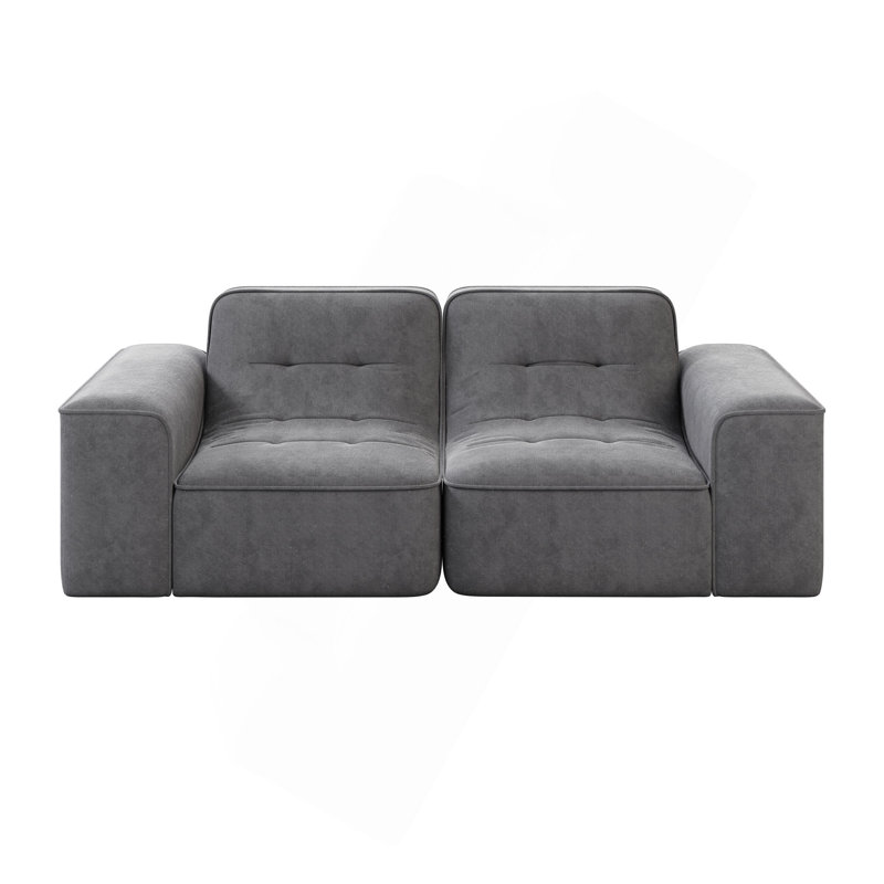 Canapé modulaire 83,6 po à 3 places 83,6 po avec capitonnage, canapé moderne en chenille scintillante, canapé profond pour salon, appartement, bureau, studio