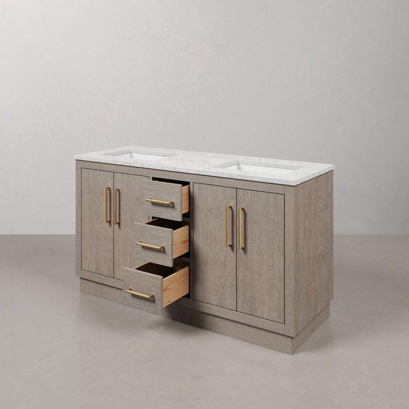 Hugo 60'' W Vanity, Satin Gold