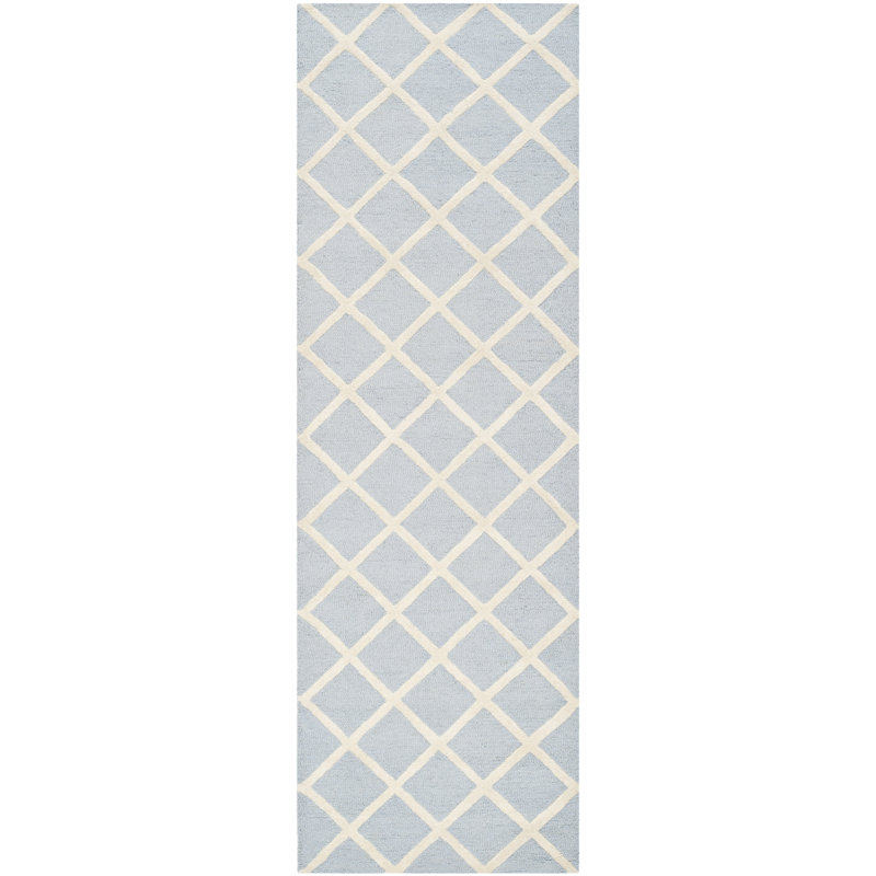Sanyla Hand Tufted Wool Geometric Rug, Runner 2'6" x 12'