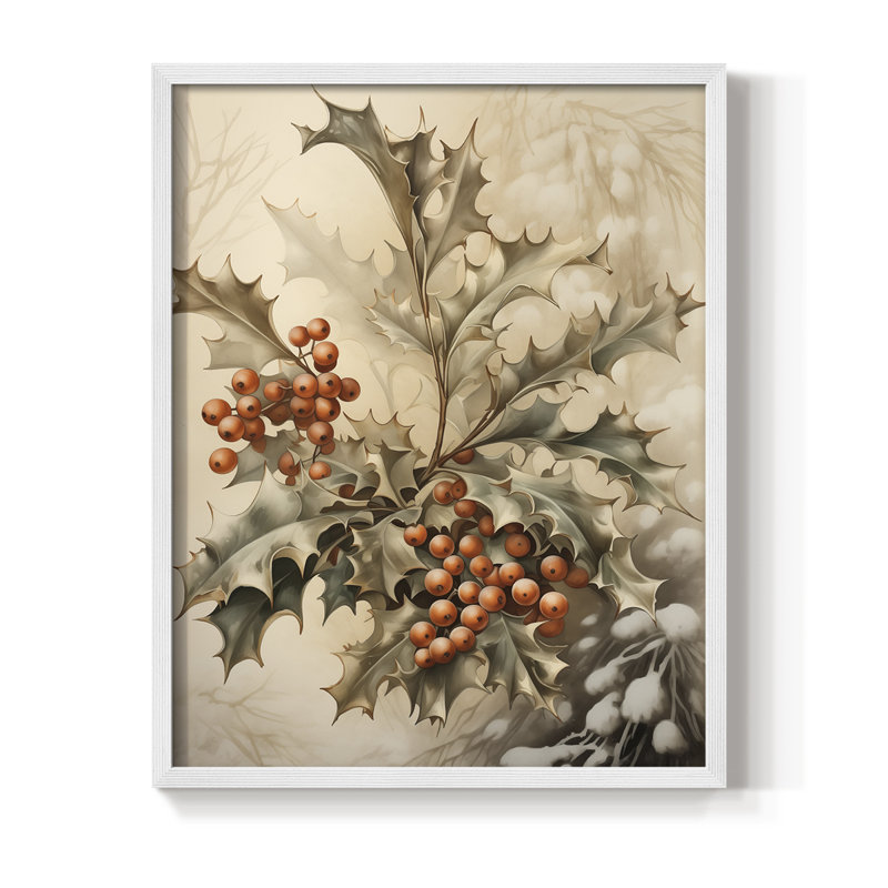 «Christmas Holiday Art DCCVI», reproduction d'art encadrée - bois massif, H 21 po x l 17 po, Blanc