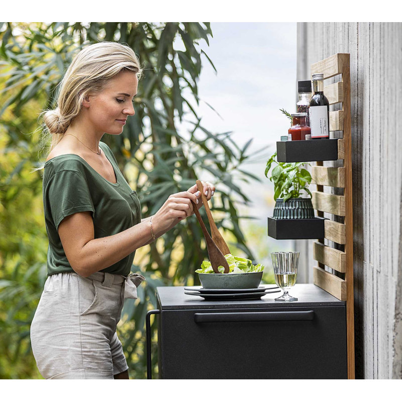 Drop Kitchen Module Single Included 2 Shelves - Lava Gray/Black