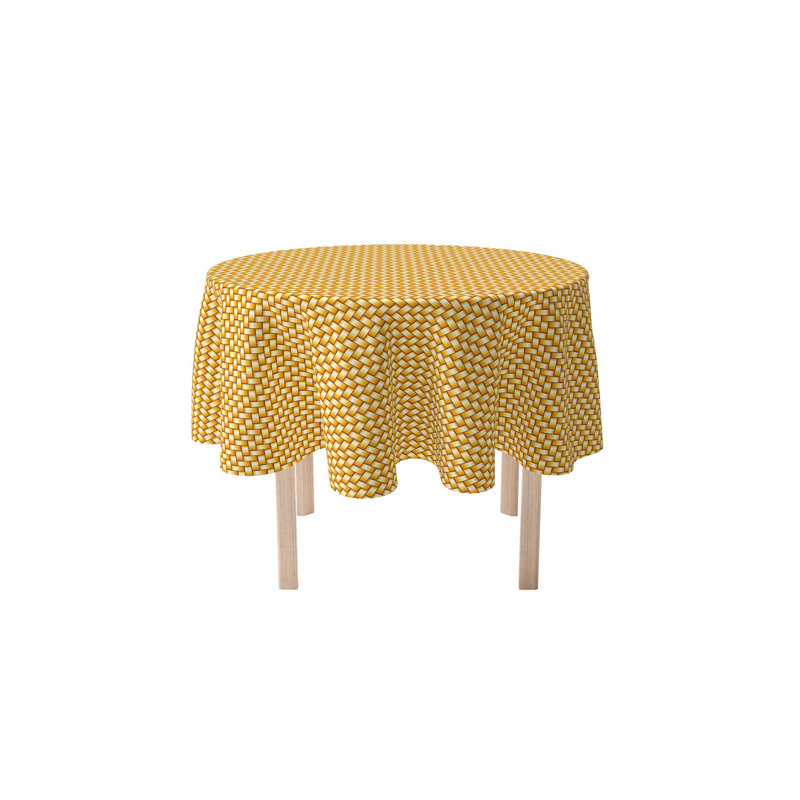 Vidrio Geometric Dining Linen Set, 90" Round, Villines Geometric
