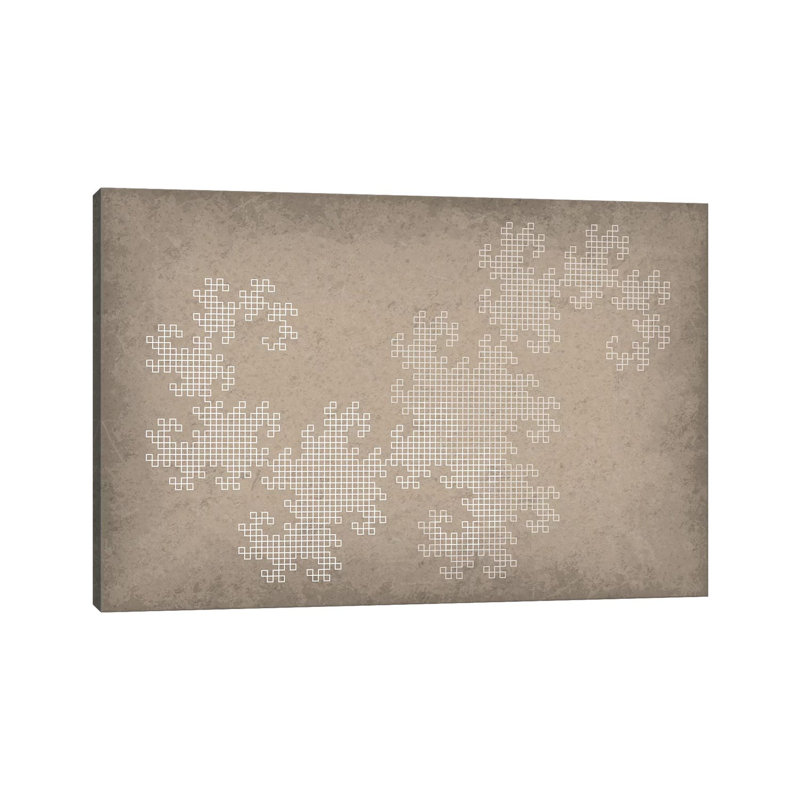 Dragon Curve Fractal - Wrapped Canvas Print, 20.32 cm H x 30.48 cm W