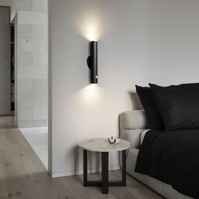 Danapaola LED Flush Mounted Sconce, Matte Black