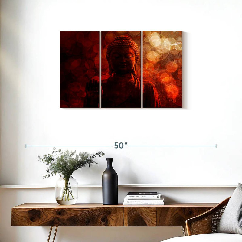 Adella Bronze Red Buddha, 20" H x 33" W