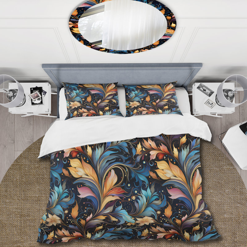 Literie à motif cachemire céleste, Housse de couette simple + 1 taie décorative stan