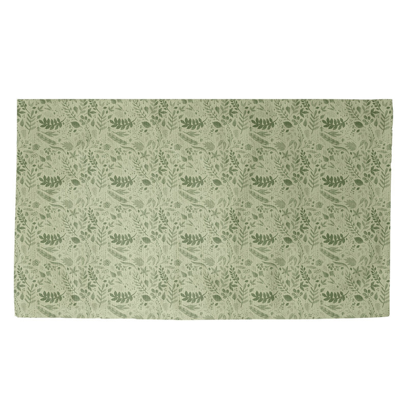 Tapis de zone verte fait main, Rectangle 3 pi x 5 pi