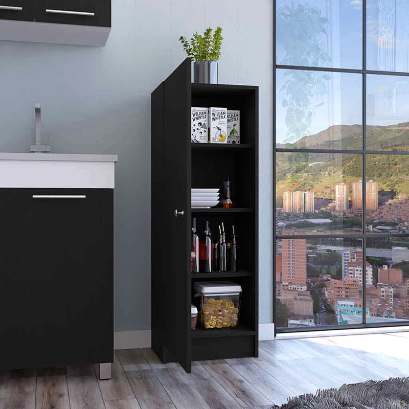 Armoire à porte simple Pantry Miami, Noir