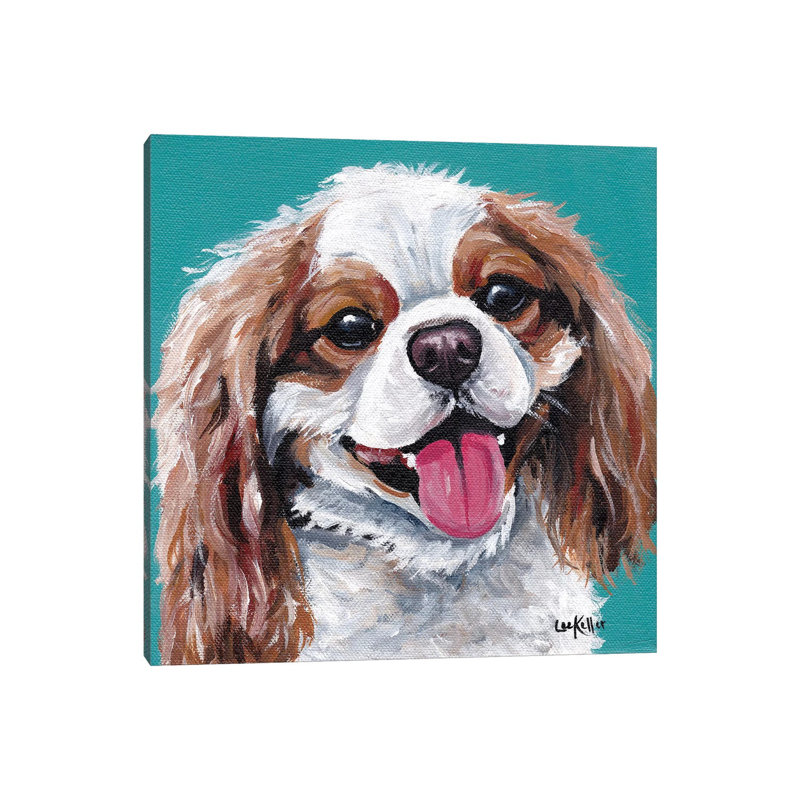 King Charles Spaniel - King by Hippie Hound Studios - Wrapped Canvas Painting, 93.98 cm H x 93.98 cm W x 1.91 cm D