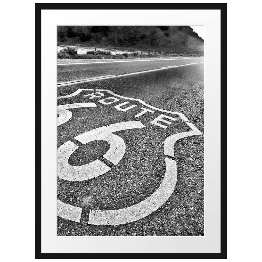 Gerahmtes Poster Autobahn-Route 66