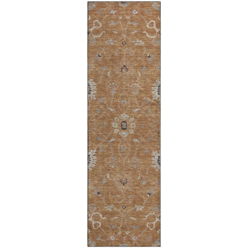 Premium Machine Washable Ducote AMF1137 Global Rug, Runner 2'3" x 7'6"
